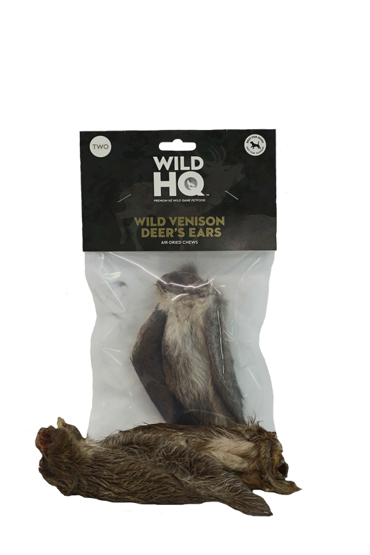 Dog Chew - Air-dried Wild Venison Deer's Ears -  Two Pack